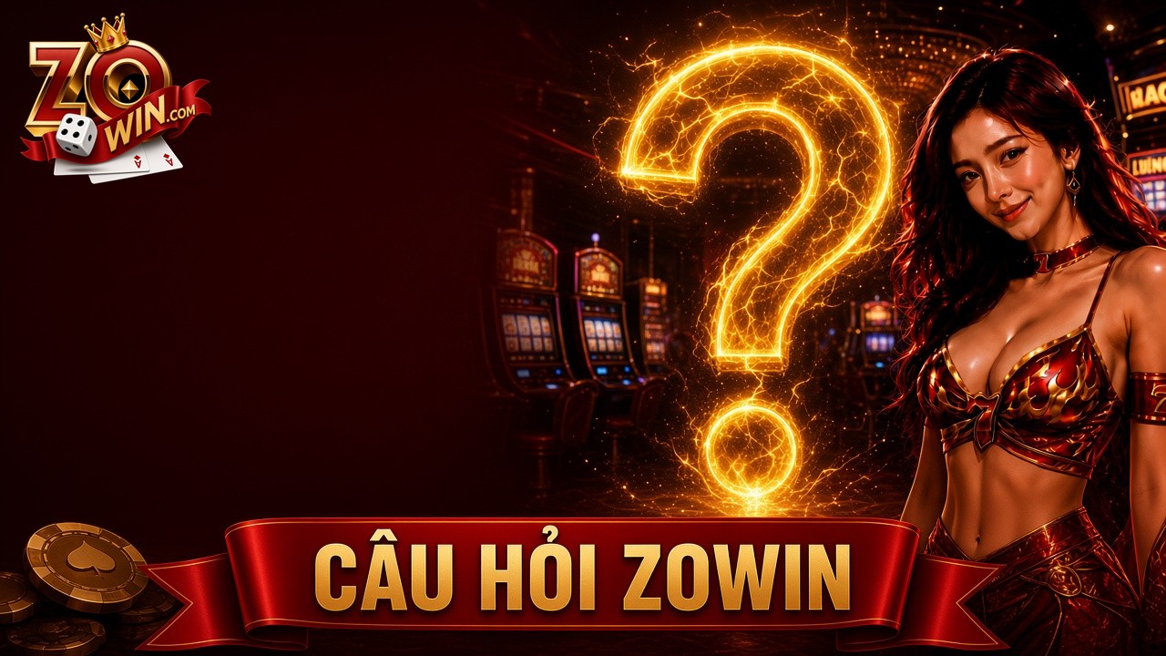 Banner câu hỏi Zowin với dấu hỏi vàng