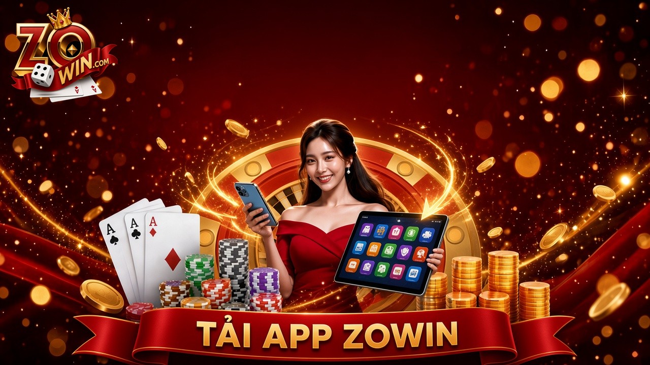 Banner tải app Zowin với điện thoại và máy tính bảng